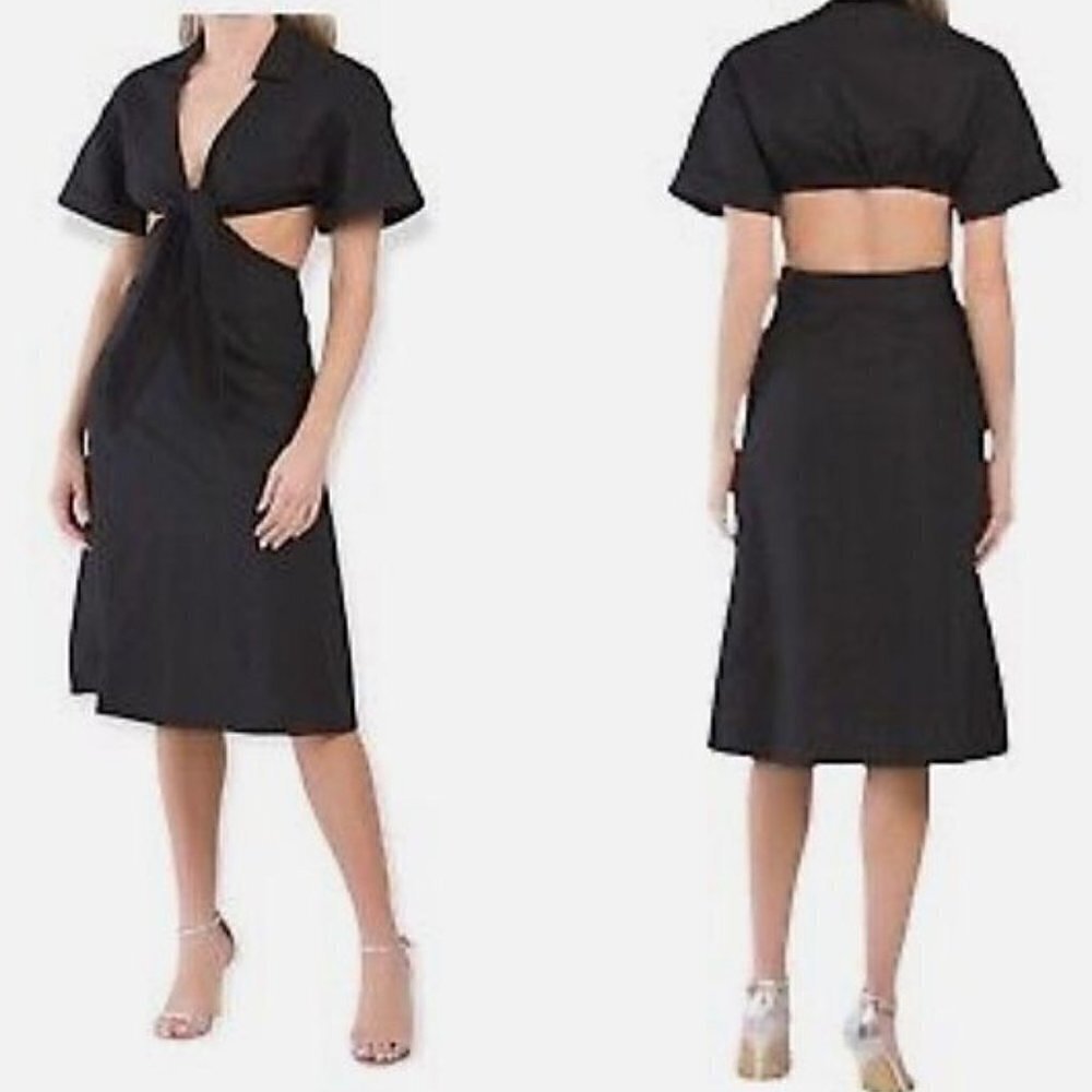 O.P.T. One Pretty Time Black Cutout Open Back Dress Tie Front